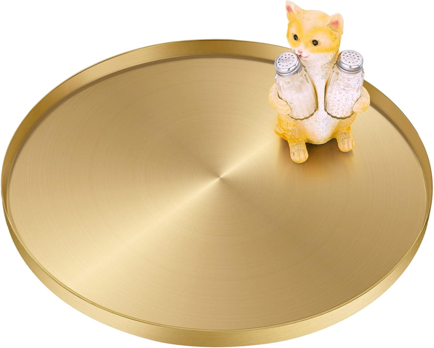 Gold Round Tray Decorative Metal Serving Tray
